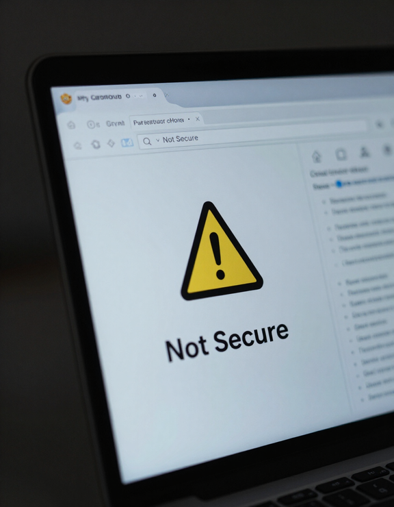 Browser showing Not Secure warning